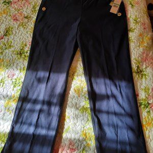 Nanette Lepore Women’s Navy-Blue Cropped Pull On Elastic Waist Pants Size L